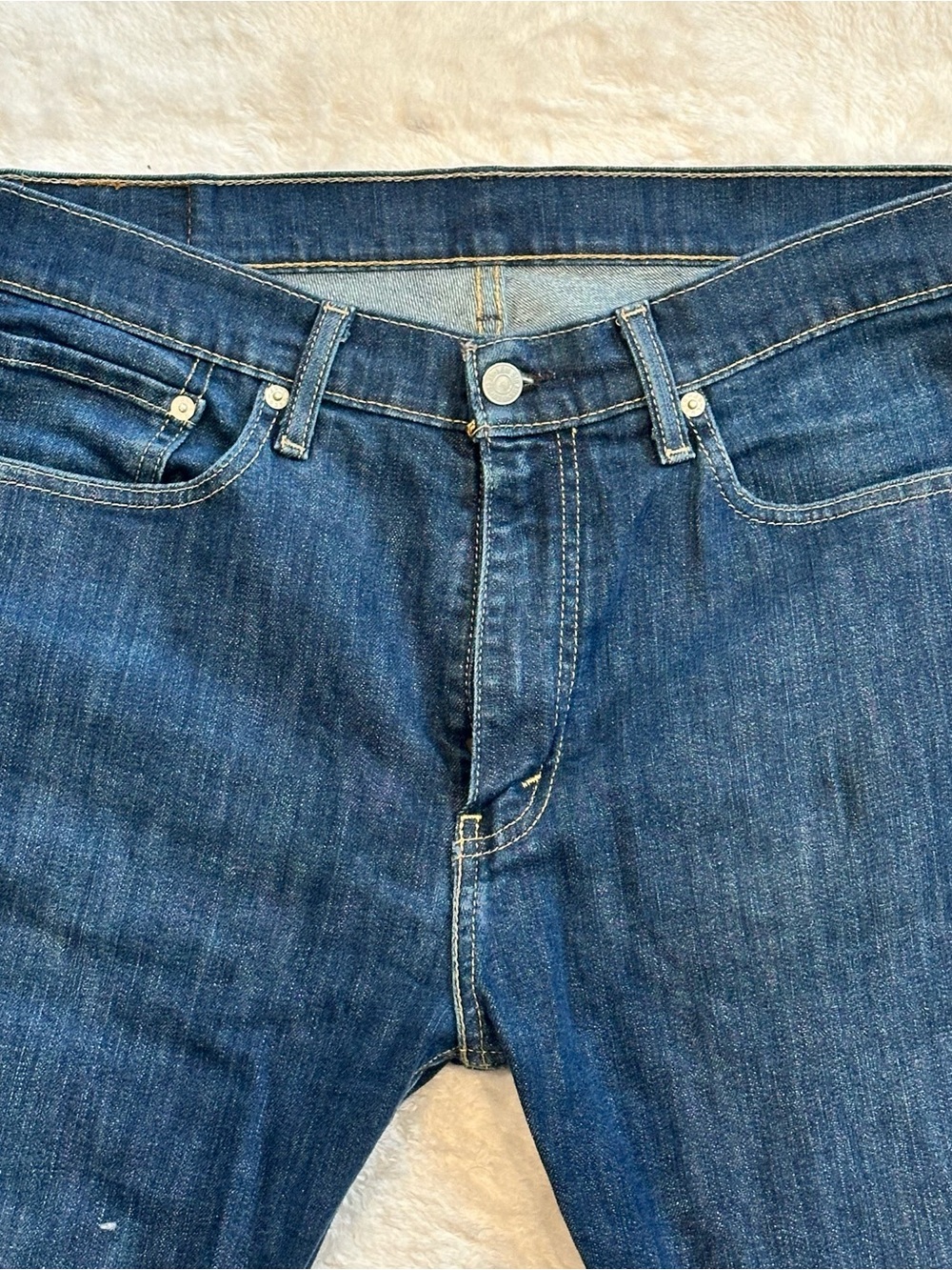 Levi's 513 Slim Straight Jeans Men's 34x33 (Tag 34x34) Dark Indigo Stretch 2014 - Picture 3 of 11